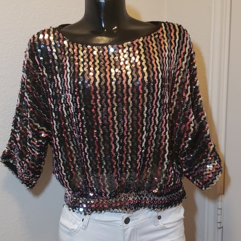 Colorful Sequin Blouse